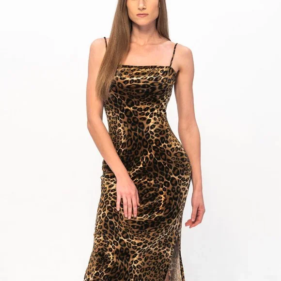 VTG 90s Leopard Print Dress - Picture 4 of 4